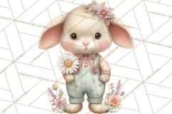 Easter Bunny Clipart PNG, Cute Bunny Characters, Pastel Product Image 5