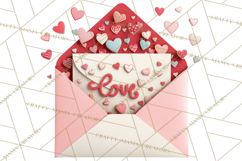 Love Letter Delivery Clipart, Valentine Mail Heart Envelopes Product Image 5