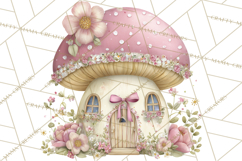 Whimsical Fairy World Clipart, Pastel Fairy Houses Png Product Image 5