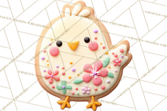 Easter Cookies Clipart, Bunny Chick Egg Carrot Flower PNG Product Image 5
