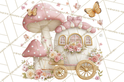 Whimsical Fairy World Clipart, Pastel Fairy Houses Png Product Image 2