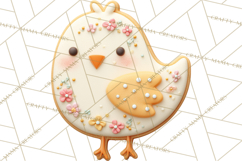 Easter Cookies Clipart, Bunny Chick Egg Carrot Flower PNG Product Image 2