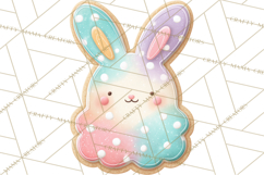 Easter Cookies Clipart, Bunny Chick Egg Carrot Flower PNG Product Image 3