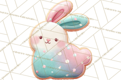 Easter Cookies Clipart, Bunny Chick Egg Carrot Flower PNG Product Image 4