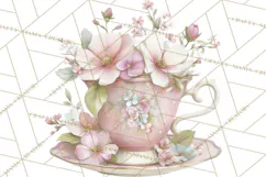 Blossom Tea Party Clipart, Pastel Tea Party Png Product Image 4