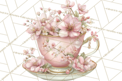 Blossom Tea Party Clipart, Pastel Tea Party Png Product Image 5