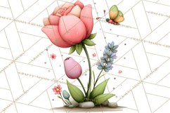 Spring Floral Clipart, Whimsical Flowers PNG, Pastel Tulips Product Image 4