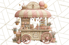 Easter Carnival Clipart, Pastel Carnival Booths Png Product Image 3