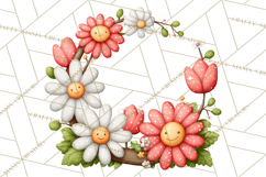 Spring Floral Clipart, Whimsical Flowers PNG, Pastel Tulips Product Image 5