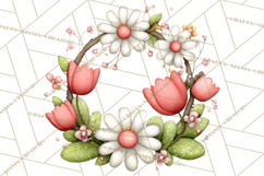 Spring Floral Clipart, Whimsical Flowers PNG, Pastel Tulips Product Image 5