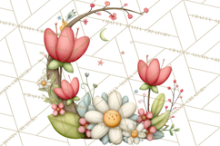 Spring Floral Clipart, Whimsical Flowers PNG, Pastel Tulips Product Image 2