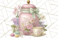 Blossom Tea Party Clipart, Pastel Tea Party Png Product Image 4