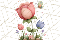 Spring Floral Clipart, Whimsical Flowers PNG, Pastel Tulips Product Image 4