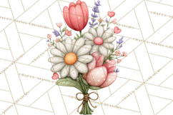 Spring Floral Clipart, Whimsical Flowers PNG, Pastel Tulips Product Image 5