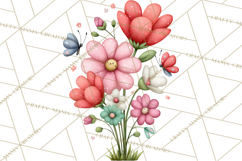 Spring Floral Clipart, Whimsical Flowers PNG, Pastel Tulips Product Image 3