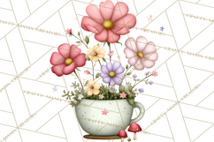 Spring Floral Clipart, Whimsical Flowers PNG, Pastel Tulips Product Image 2