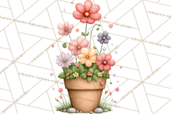 Spring Floral Clipart, Whimsical Flowers PNG, Pastel Tulips Product Image 4