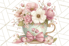 Blossom Tea Party Clipart, Pastel Tea Party Png Product Image 5