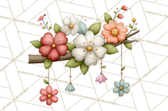 Spring Floral Clipart, Whimsical Flowers PNG, Pastel Tulips Product Image 4