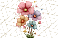 Spring Floral Clipart, Whimsical Flowers PNG, Pastel Tulips Product Image 4