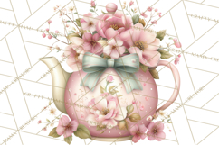 Blossom Tea Party Clipart, Pastel Tea Party Png Product Image 2
