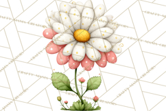 Spring Floral Clipart, Whimsical Flowers PNG, Pastel Tulips Product Image 4