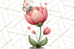 Spring Floral Clipart, Whimsical Flowers PNG, Pastel Tulips Product Image 3