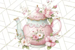 Blossom Tea Party Clipart, Pastel Tea Party Png Product Image 4