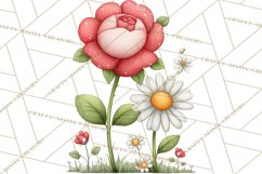 Spring Floral Clipart, Whimsical Flowers PNG, Pastel Tulips Product Image 5