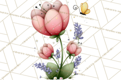 Spring Floral Clipart, Whimsical Flowers PNG, Pastel Tulips Product Image 2