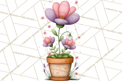 Spring Floral Clipart, Whimsical Flowers PNG, Pastel Tulips Product Image 5