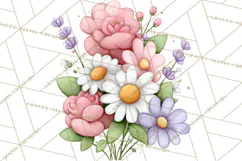 Spring Floral Clipart, Whimsical Flowers PNG, Pastel Tulips Product Image 2