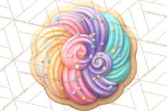 Easter Cookies Clipart, Bunny Chick Egg Carrot Flower PNG Product Image 4