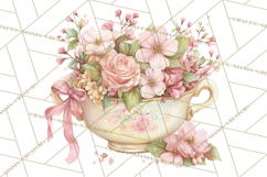 Blossom Tea Party Clipart, Pastel Tea Party Png Product Image 4