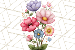 Spring Floral Clipart, Whimsical Flowers PNG, Pastel Tulips Product Image 3