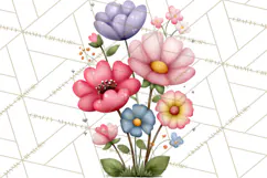 Spring Floral Clipart, Whimsical Flowers PNG, Pastel Tulips Product Image 3