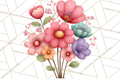 Spring Floral Clipart, Whimsical Flowers PNG, Pastel Tulips Product Image 5