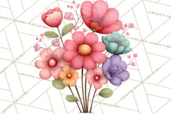 Spring Floral Clipart, Whimsical Flowers PNG, Pastel Tulips Product Image 5