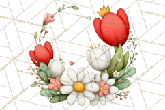 Spring Floral Clipart, Whimsical Flowers PNG, Pastel Tulips Product Image 4