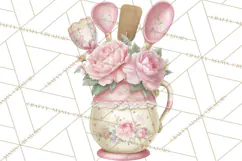 Blossom Tea Party Clipart, Pastel Tea Party Png Product Image 5