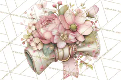 Blossom Tea Party Clipart, Pastel Tea Party Png Product Image 2
