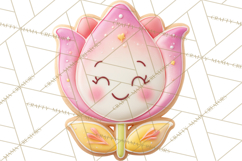 Easter Cookies Clipart, Bunny Chick Egg Carrot Flower PNG Product Image 5