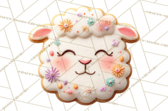 Easter Cookies Clipart, Bunny Chick Egg Carrot Flower PNG Product Image 2
