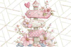 Whimsical Fairy World Clipart, Pastel Fairy Houses Png Product Image 4