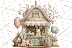 Easter Carnival Clipart, Pastel Carnival Booths Png Product Image 4