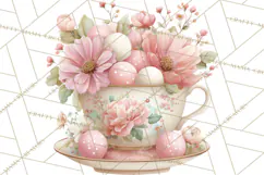 Blossom Tea Party Clipart, Pastel Tea Party Png Product Image 4