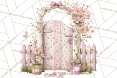 Whimsical Fairy World Clipart, Pastel Fairy Houses Png Product Image 4