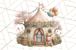 Easter Carnival Clipart, Pastel Carnival Booths Png Product Image 2