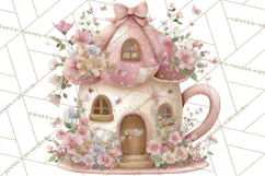 Whimsical Fairy World Clipart, Pastel Fairy Houses Png Product Image 2