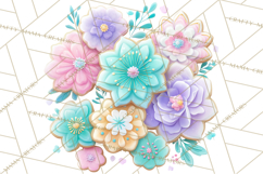 Easter Cookies Clipart, Bunny Chick Egg Carrot Flower PNG Product Image 4